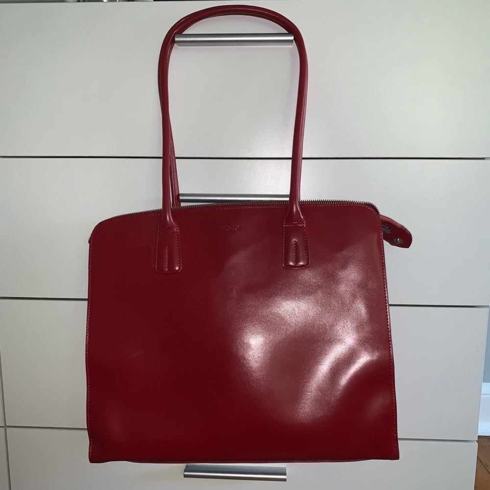 Red Leather Furla Bag